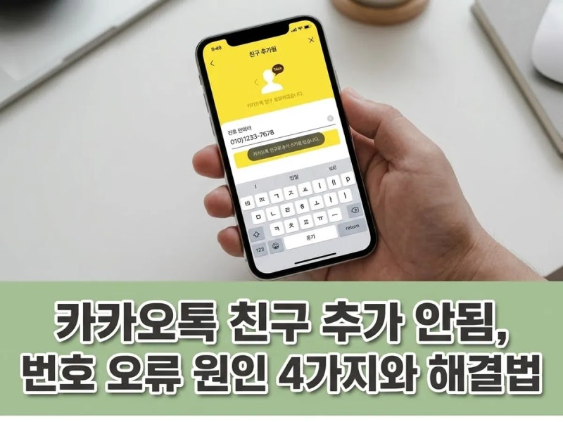 카카오톡 친구 추가 안됨, 번호 오류 원인 4가지와 해결법
