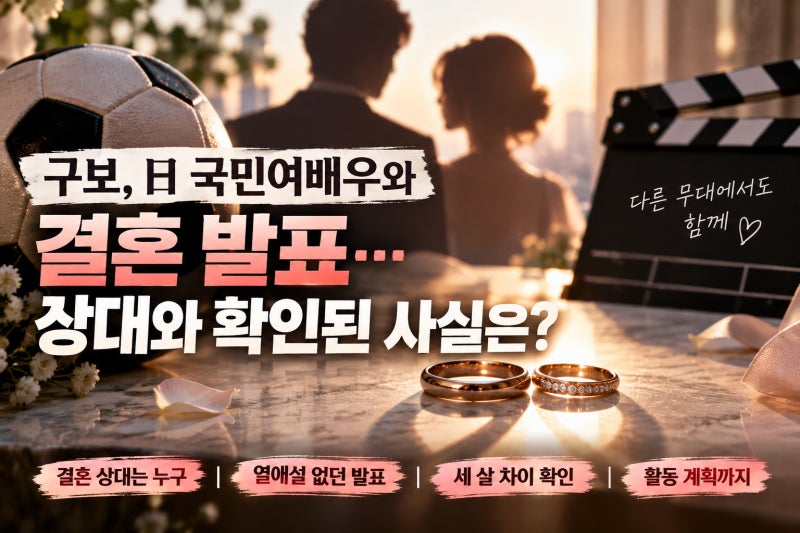 구보, 日 국민여배우와 결혼 발표…상대와 확인된 사실은?