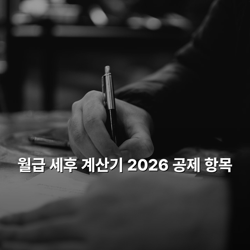 월급 세후 계산기 2026 공제 항목