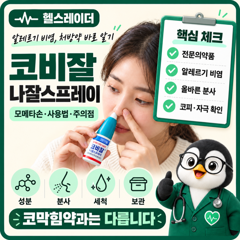 코비잘 나잘스프레이 효능과 사용법, 모메타손 알레르기 비염 처방약 주의사항