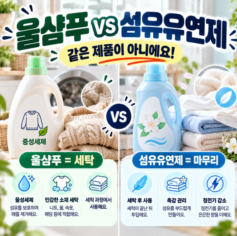 울샴푸랑 섬유유연제 섞어 썼다가 니트 망가지는 이유