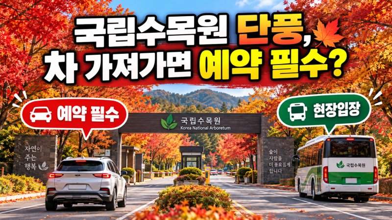 국립수목원 단풍, 차로 가면 예약 필수? 주차예약·대중교통 현장입장 차이 정리