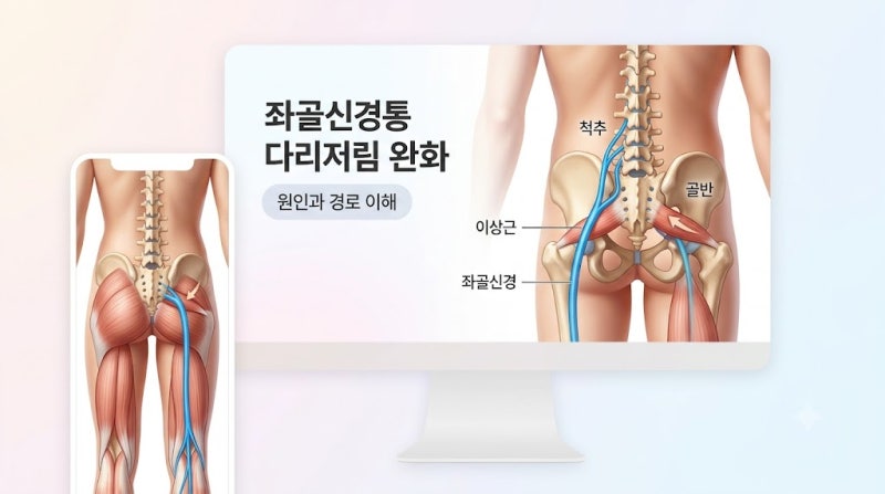 좌골신경통 다리저림 완화 이상근 스트레칭 및 4단계 감압 운동 가이드