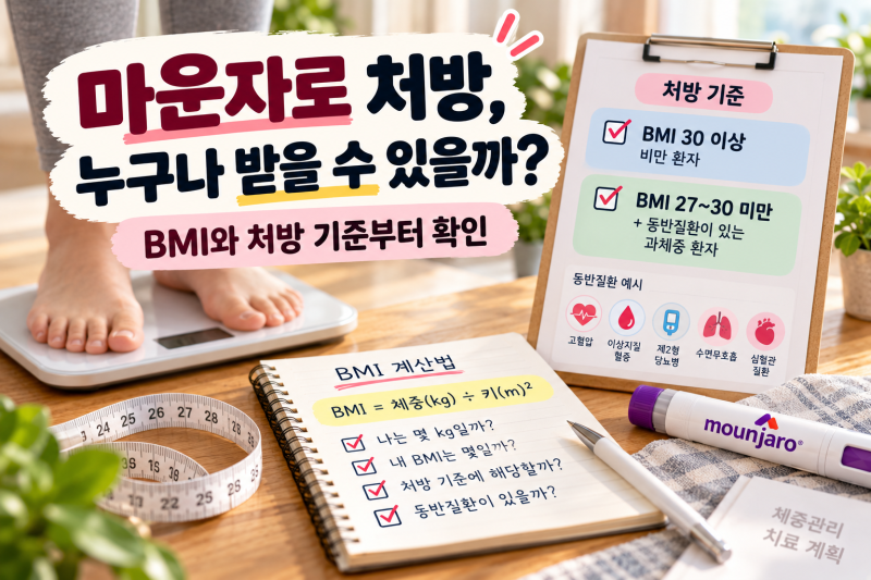 마운자로 처방, 누구나 받을 수 있을까? BMI와 처방 기준부터 확인