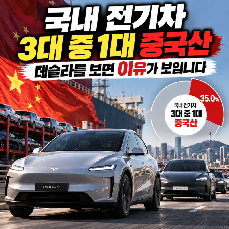 국내 전기차 3대 중 1대 중국산, 테슬라를 보면 이유가 보입니다