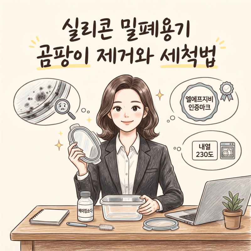 실리콘 밀폐용기 곰팡이 제거, LFGB 인증마크와 내열온도 230도 식기세척기 표시 확인법