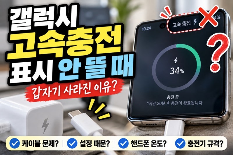 갤럭시 고속충전 표시 안 뜰 때, 갑자기 고속충전이 사라진 이유