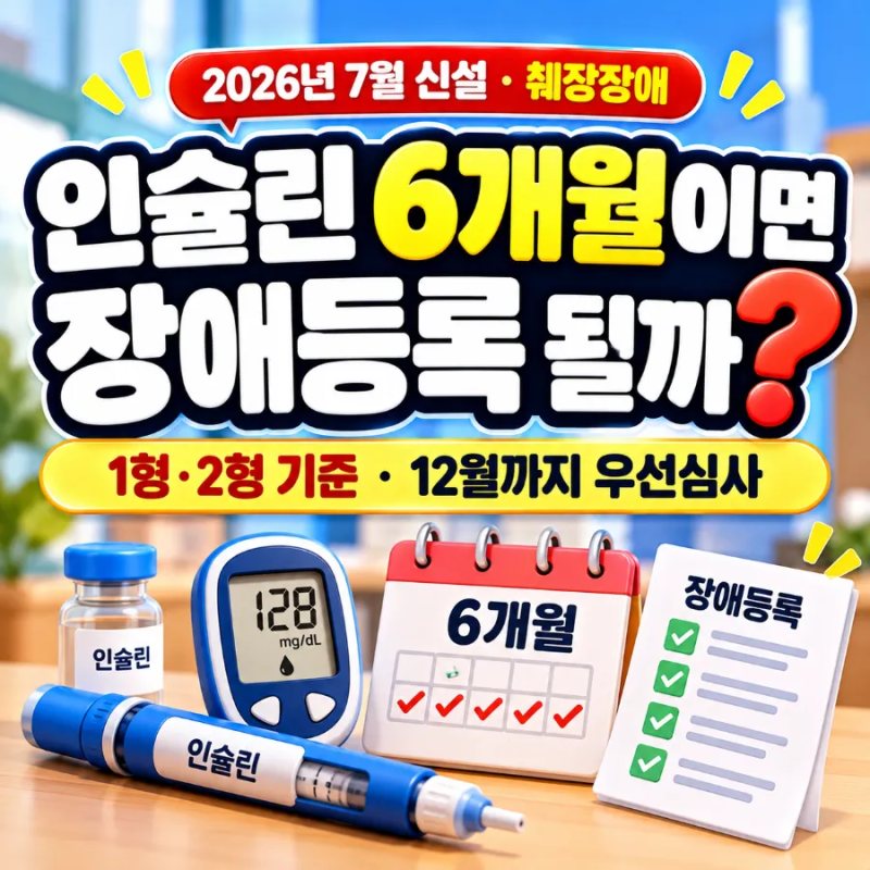 ⭐1형 당뇨 장애등급 몇 급일까? 당뇨환자 장애등록 방법·서류와 췌장장애 혜택, 2형도 될까
