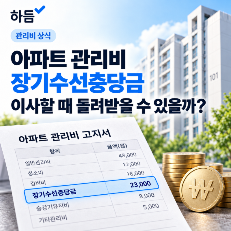 아파트 관리비에서장기수선충당금이란? 이사할 때 돌려받을 수 있을까?