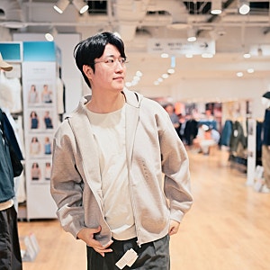 10만 원대 무지 후드집업 브랜드 다 제친 유니클로 C 남자 스웻 오버사이즈 입어본 후기