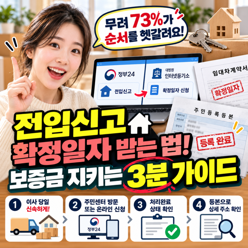 전입신고 확정일자 받는 법! 보증금 지키는 3분 가이드