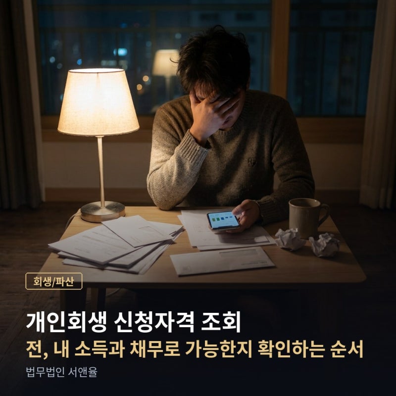 개인회생 신청자격, 내 소득·채무로 가능할까? 확인할 4가지