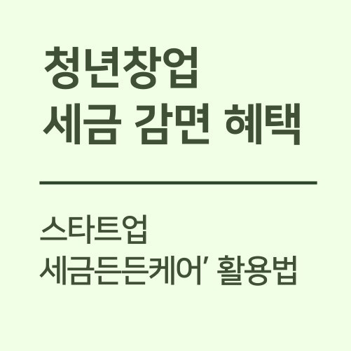 청년창업 세금 감면 혜택 놓치지 마세요! 국세청 ‘스타트업 세금든든케어’ 활용법
