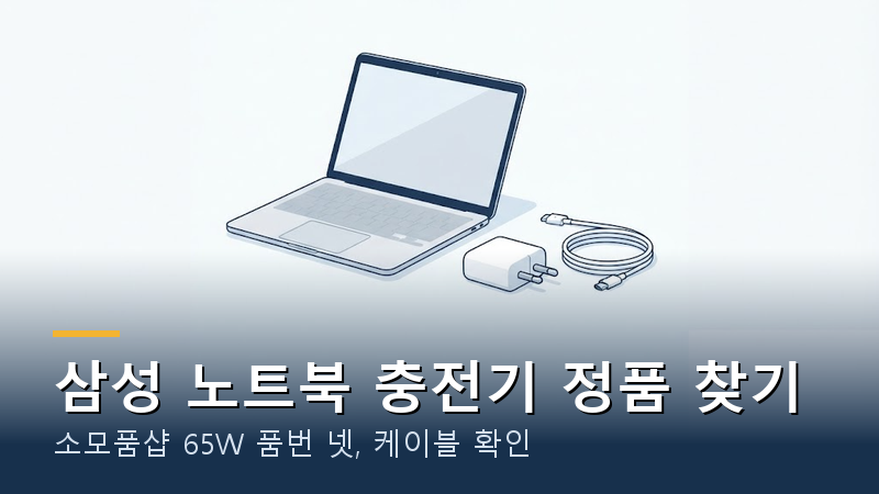 삼성 노트북 충전기 정품 찾기｜소모품샵 65W 품번 넷, 케이블 확인