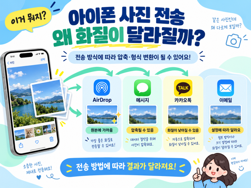 아이폰 사진 전송하면 화질 왜 달라질까? 원본으로 보내는 방법