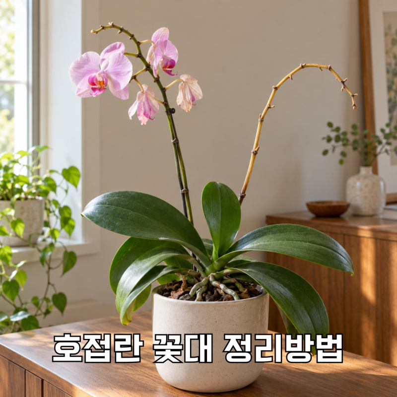 호접란 꽃대 관리 노랗게 변했다면 어디를 잘라야 할까요?