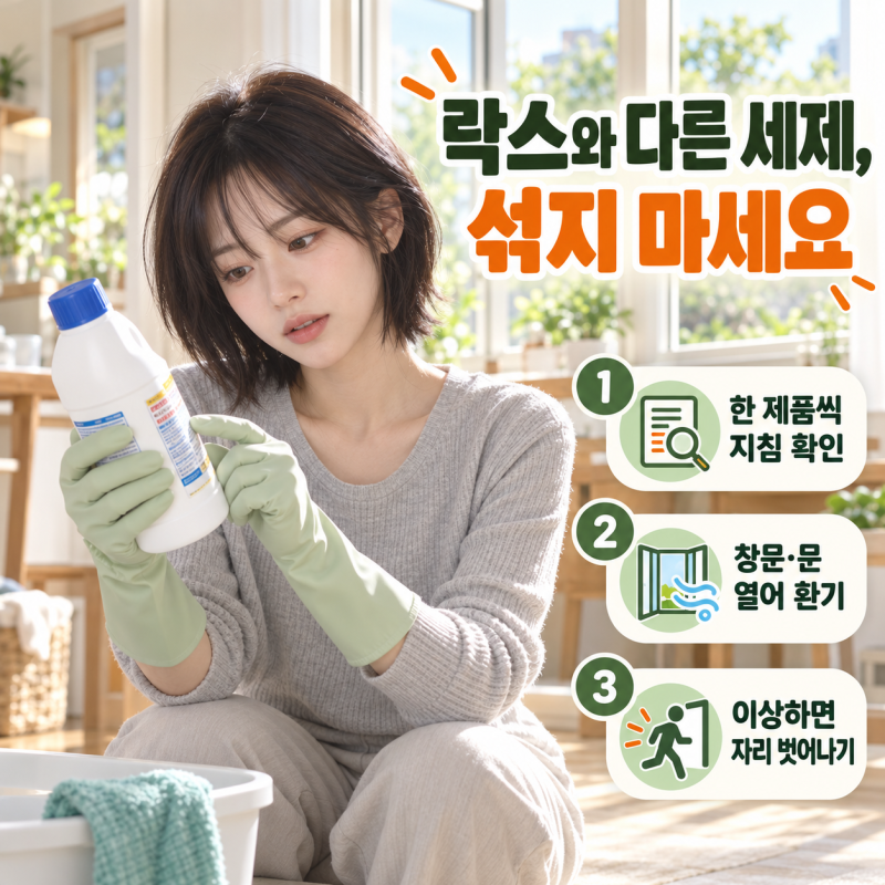 락스와 다른 세제를 섞어도 될까? 집 청소할 때 혼합 금지·환기·노출 대처