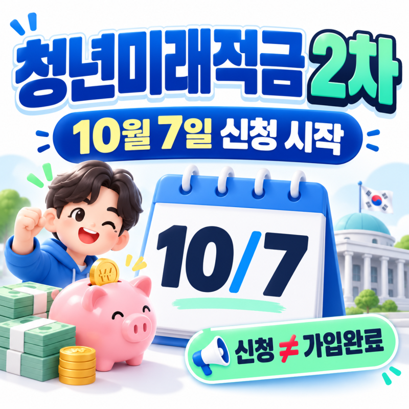 청년미래적금 2차 “10월 7일 신청하면 끝?” 실제 가입은 11월까지 봐야 합니다