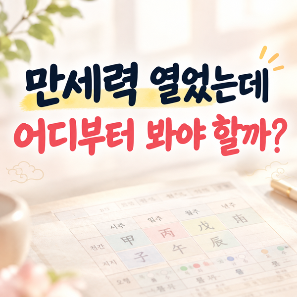 내 사주 직접 볼 때 가장 먼저 확인할 것 | 만세력 보는 법 순서