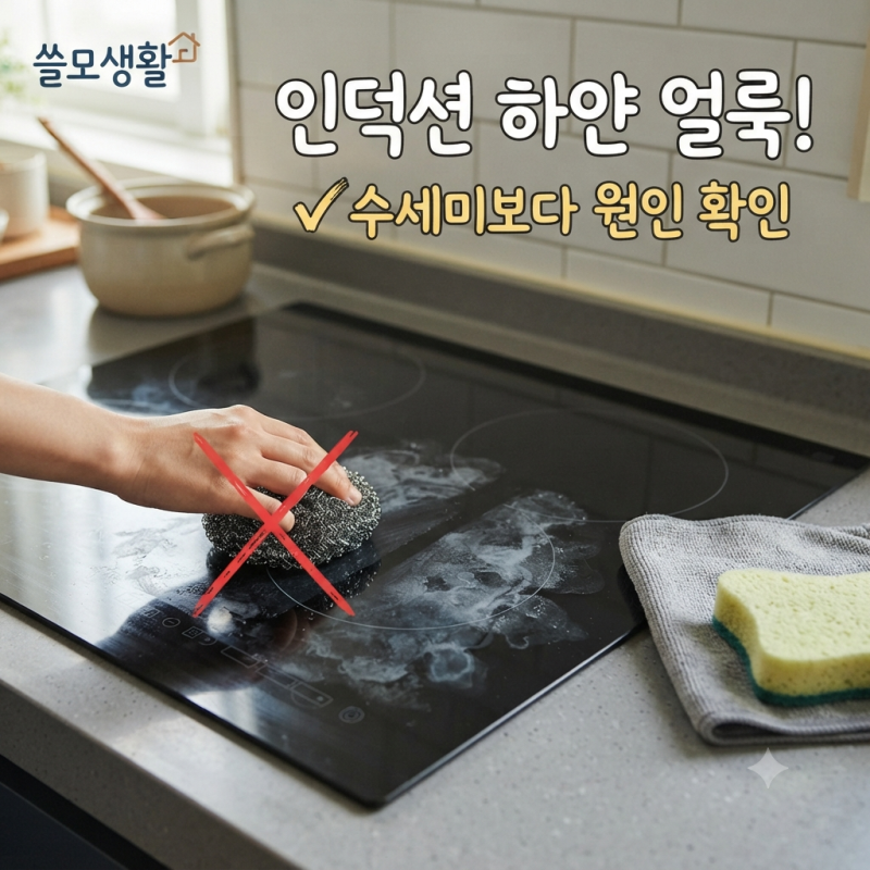 인덕션 상판에 하얀 얼룩이 남았다면! 수세미보다 오염 종류부터 확인