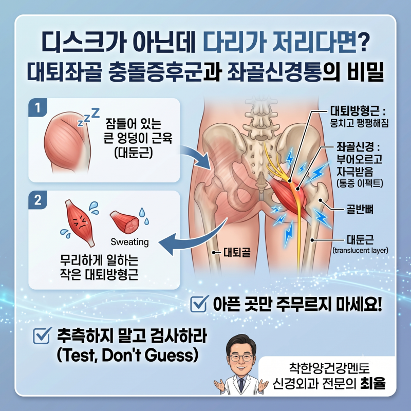디스크가 아닌데 다리가 저리다면? '대퇴좌골 충돌증후군'과 좌골신경통의 비밀