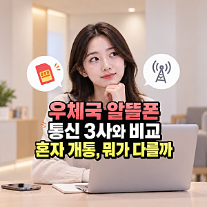 우체국 알뜰폰 vs 통신 3사, 혼자 개통할 때 뭐가 다를까