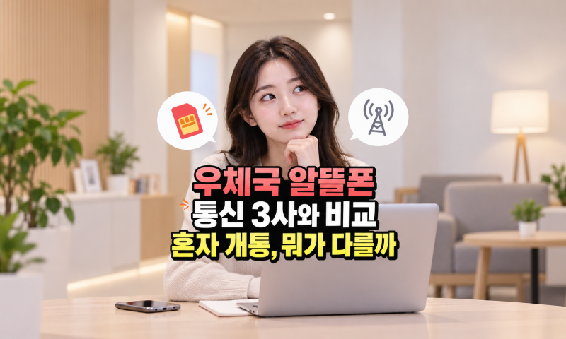 우체국 알뜰폰 vs 통신 3사, 혼자 개통할 때 뭐가 다를까