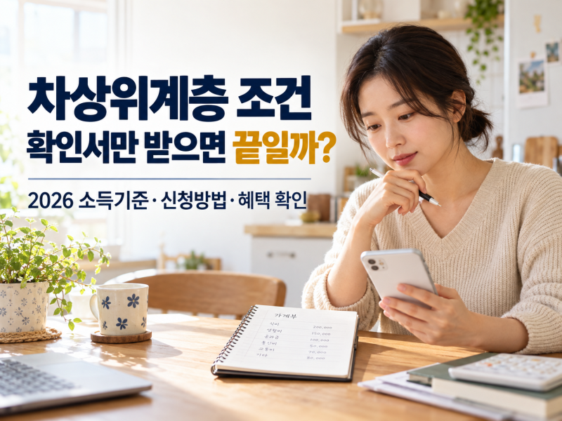 차상위계층 조건과 확인방법·신청 전 확인할 소득·재산 조건과 혜택