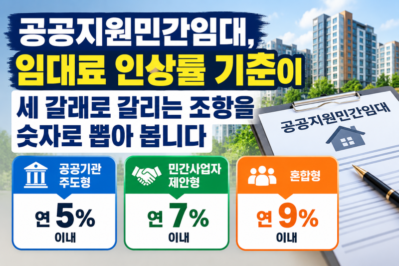 공공지원민간임대, 임대료 인상률 기준이 세 갈래로 갈리는 조항을 숫자로 뽑아 봅니다