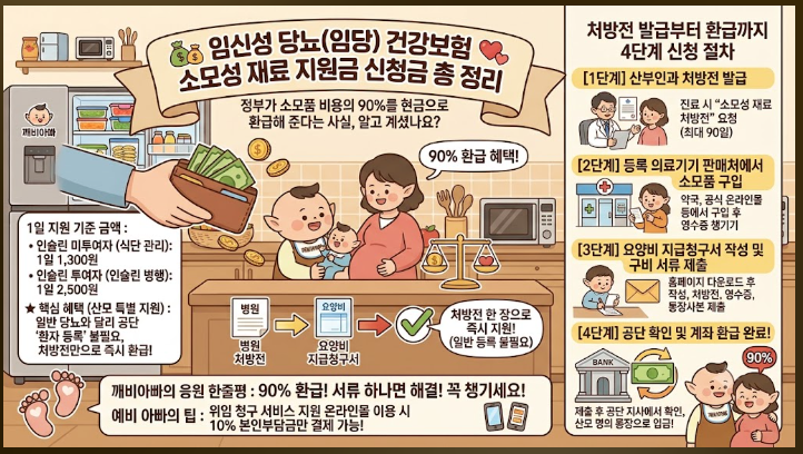 혈당 시험지랑 채혈침 값을 정부가 90% 지원해 준다고?! 임신성 당뇨(임당) 건강보험 소모성 ....