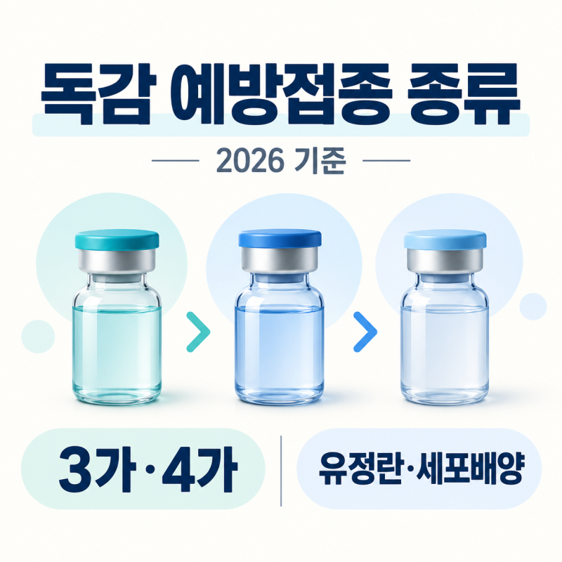 독감 예방접종 종류 2026, 3가·4가와 유정란·세포배양 차이