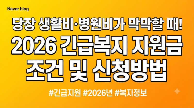 갑작스러운 위기라면? 긴급복지 지원금 신청 방법 및 생계비·의료비 조건