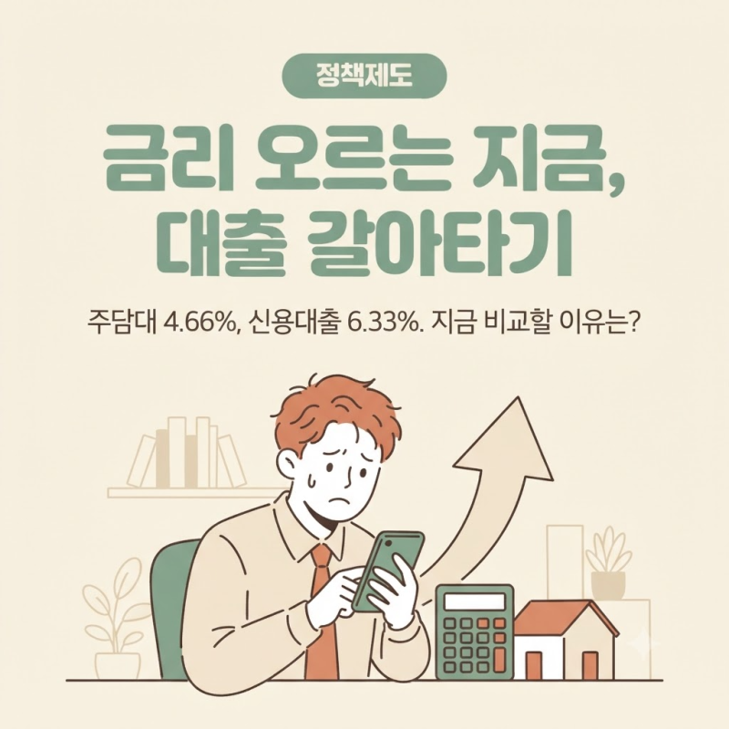 대환대출 갈아타기 2026, 금리 오르는 지금도 신용대출·주담대 비교할 이유가 있을까