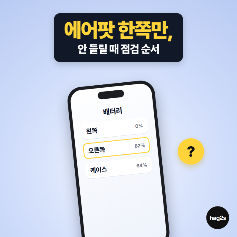 에어팟 한쪽만 안 들린다면? 재설정 전에 충전과 밸런스부터 보세요