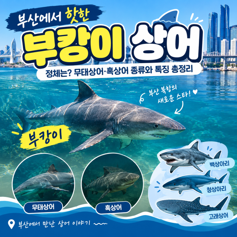 부산에서 핫한 상어 ‘부캉이’ 정체는? 무태상어·흑상어 종류와 특징 총정리