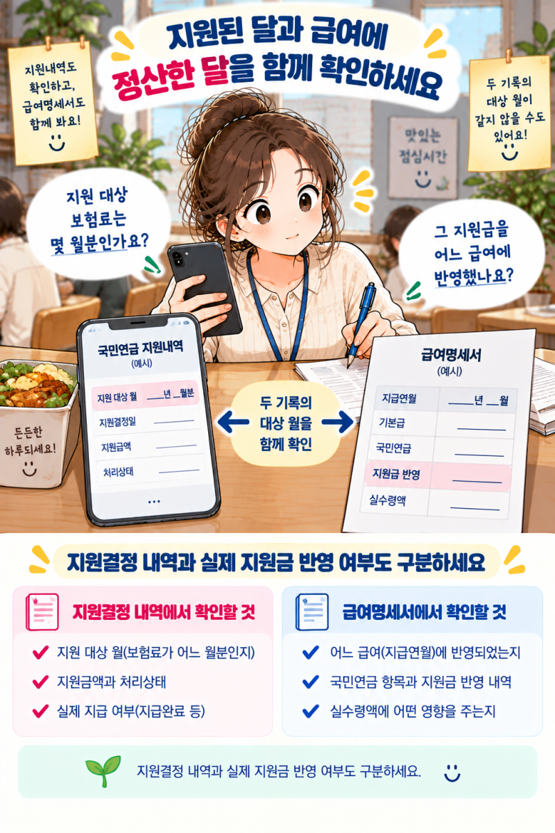 두루누리 지원은 됐는데 월급에서 국민연금을 전액 공제했어요. 무엇을 확인하나요?
