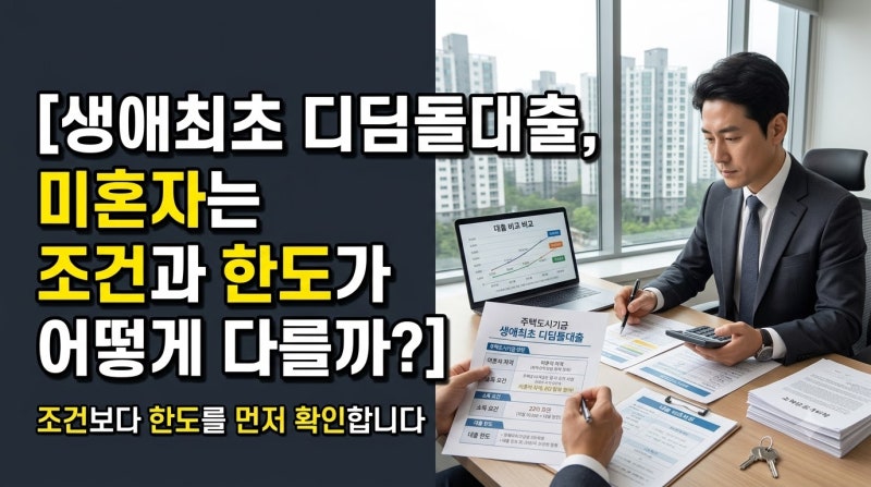 생애 최초 디딤돌대출, 미혼자는 조건과 한도가 어떻게 다를까?