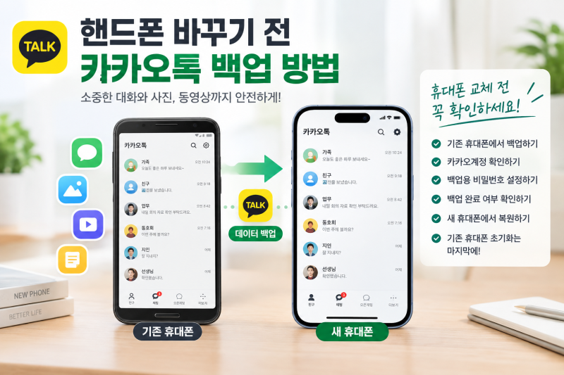 카카오톡 백업 핸드폰 바꾸기 전에 확인하세요.
