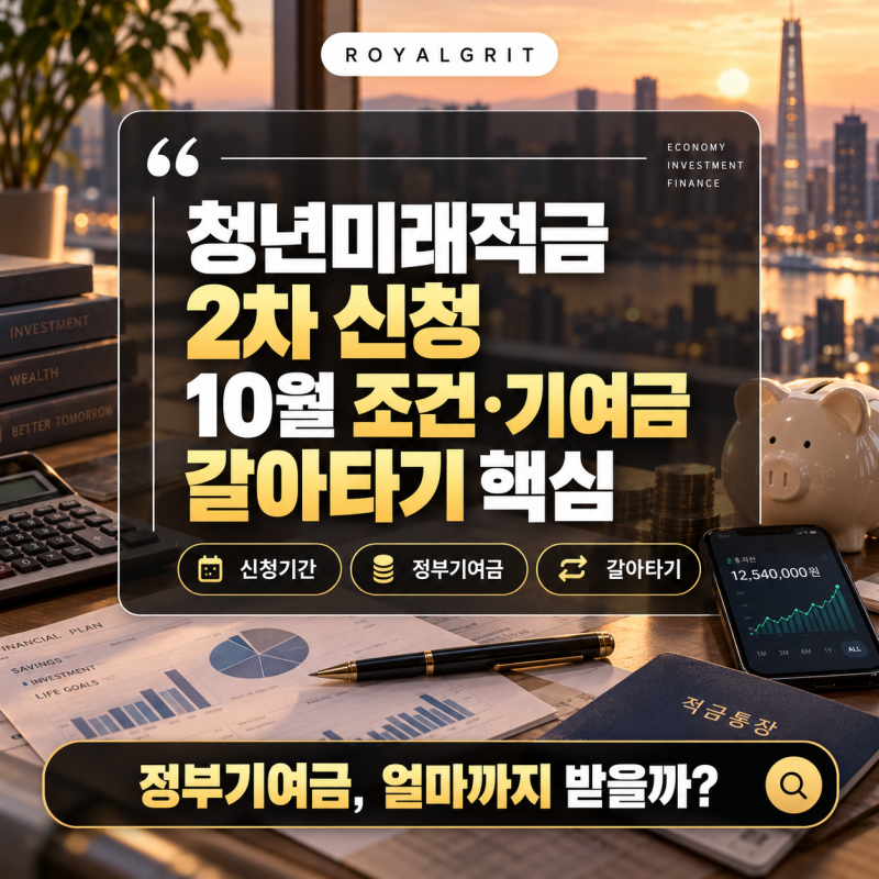 2026 청년미래적금 2차 신청기간, 10월 가입조건·정부기여금·갈아타기 총정리