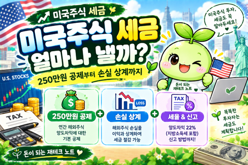 미국주식 양도소득세 250만원 공제｜손실 상계로 세금 줄이는 방법