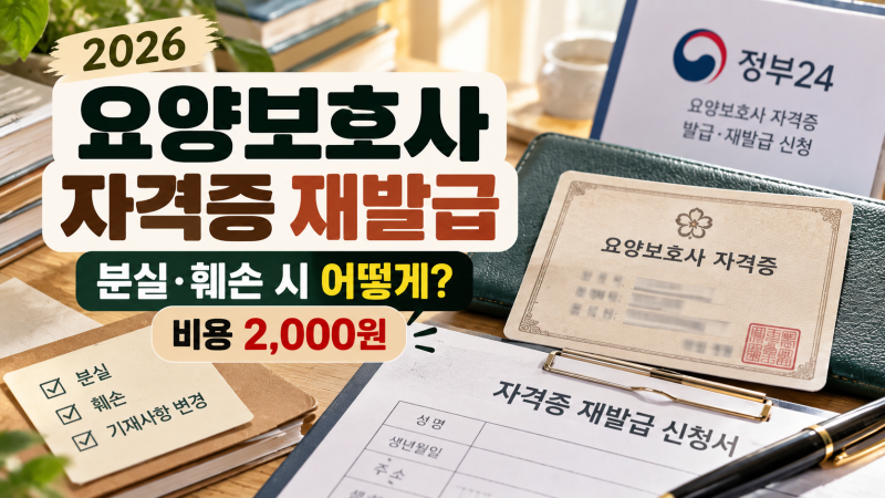 요양보호사 자격증 재발급 2026｜분실·훼손 시 신청방법과 비용 총정리