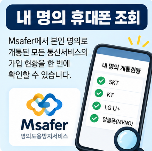 내 명의로 개통된 휴대폰 확인하는 방법, 알뜰폰·명의도용 조회까지