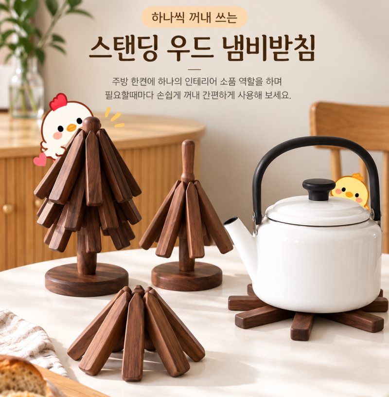 나무 냄비받침 추천｜주방에 웬 나무 한 그루? 샤토에르 우드 트리 냄비받침대