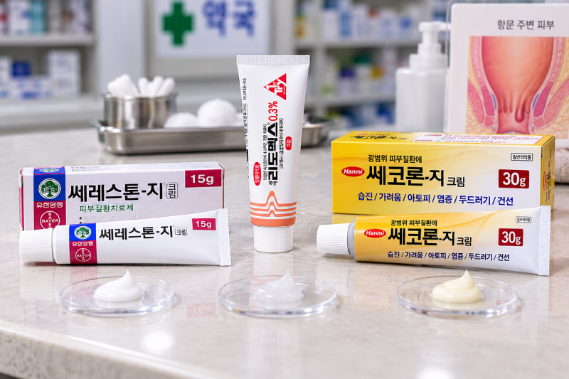 항문 가려움 연고 쎄레스톤지 vs 리도맥스 vs 쎄코론지, 아무거나 발라도 될까?