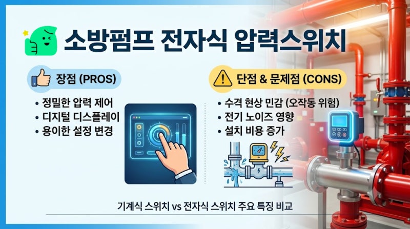소방펌프 전자식 압력스위치 장단점과 주요 문제점 쉽게 정리