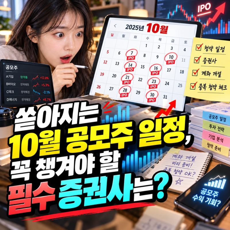 쏟아지는 10월 공모주 일정, 꼭 챙겨야 할 필수 증권사는?