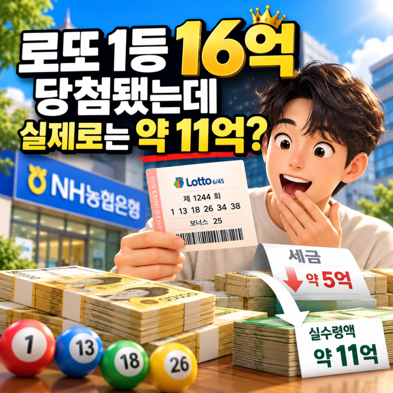로또 1등 16억 당첨됐는데 실제로는 약 11억, 세금은 얼마나 떼길래?