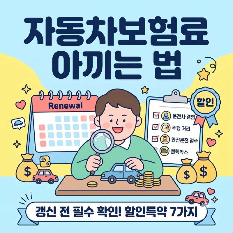 자동차보험료 아끼는 법, 갱신 전에 꼭 볼 할인특약 7가지