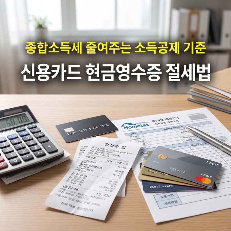 종합소득세소득공제 신용카드 현금영수증 기준과 절세 방법 확인하기