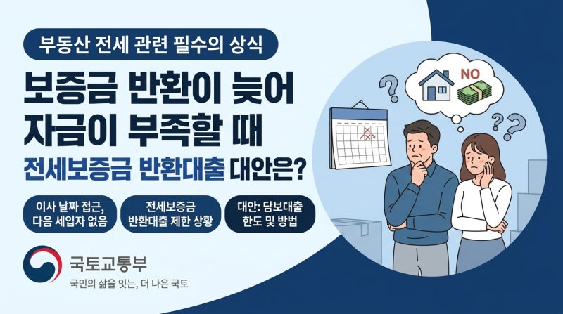 보증금 반환이 늦어 자금이 부족할 때 전세보증금 반환대출 대안은?